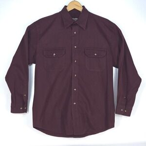 St Johns Bay Twill Shirt Mens Medium Gorpcore Button‎ Up Preppy Rugged Classic